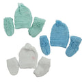 Kit 15 peças ou 3 Conjuntos de Touca Sapato Luva de Lã para Bebê Recém-Nascido (Gorro Sapatinho Luvinha) Cores Lisas