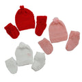 Kit 15 peças ou 3 Conjuntos de Touca Sapato Luva de Lã para Bebê Recém-Nascido (Gorro Sapatinho Luvinha) Cores Lisas