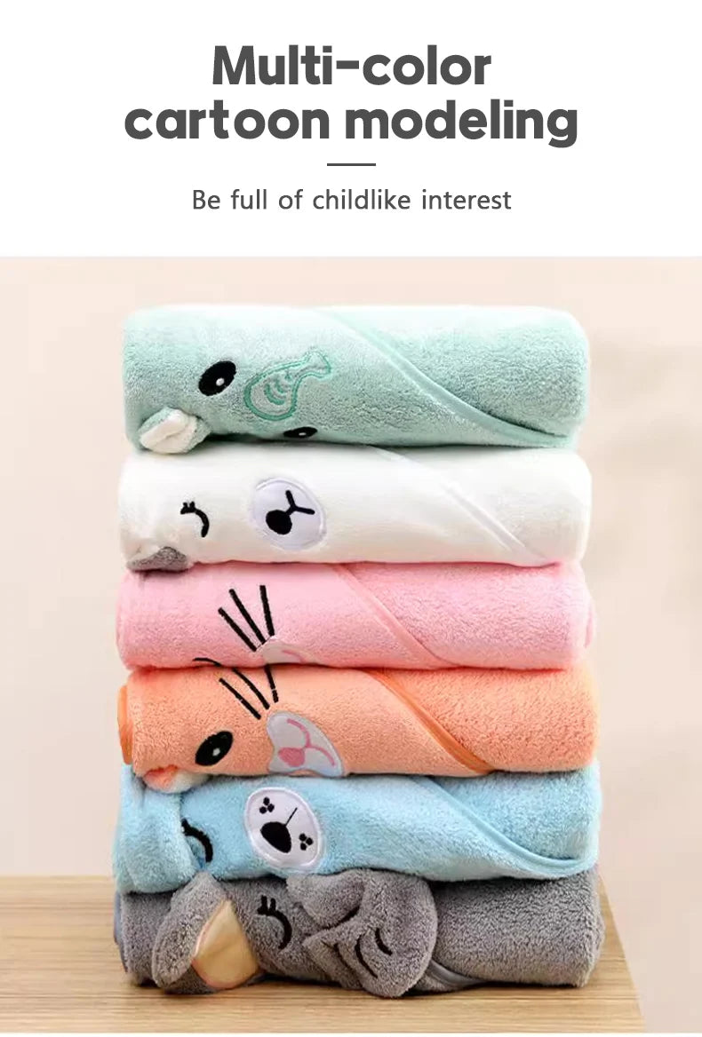 Toalha de banho absorvente macia para bebê, Envoltório bonito do Swaddle do recém-nascido, Cobertores para meninas e meninos