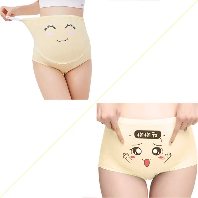 Calcinha barriga algodão ajustável para mulheres grávidas, atadura maternidade, roupa interior cor sólida, roupas íntimas
