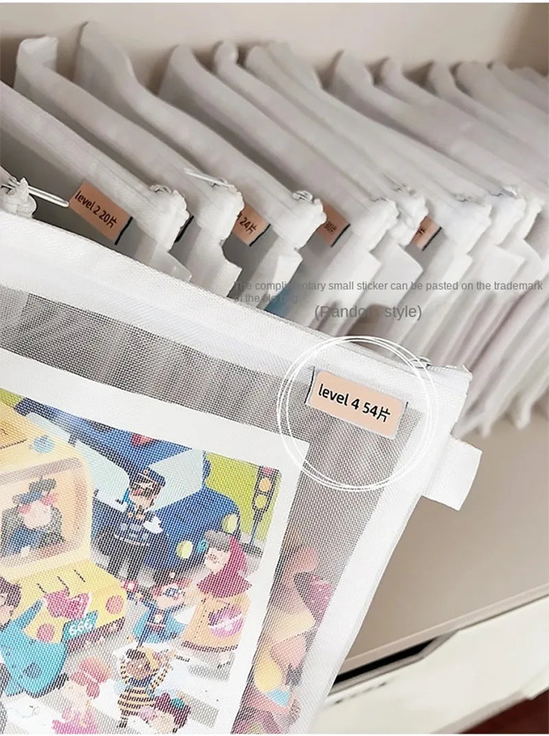 Saco de armazenamento de brinquedos blocos de construção das crianças pequenos brinquedos saco de classificação especial saco de malha transparente gaze zíper saco de malha