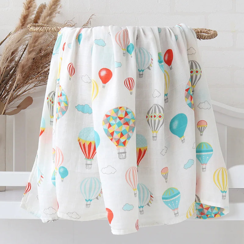 Urso de pelúcia musselina swaddle cobertor do bebê super macio 70% bambu 30% algodão orgânico 2 camadas infantil swaddle envoltório cobertor