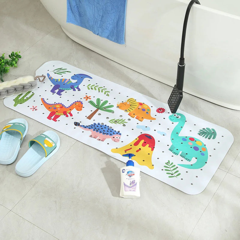 40x100cm longo dos desenhos animados antiderrapante tapete de banho anti-skid chuveiro banheira esteiras com otário almofada macia do miúdo mais velho tapete de banheiro
