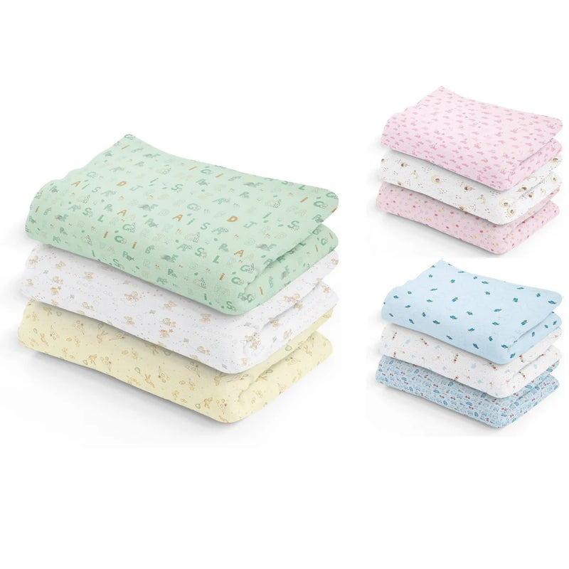 Kit 3 Cueiros Bebê Manta Flanelado Estampado 100% Algodão