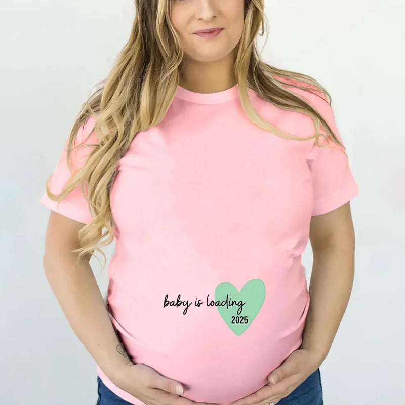 T-shirt maternidade com estampa de bebê para gestante, manga curta, anúncio da gravidez, roupa nova da mãe, 2019