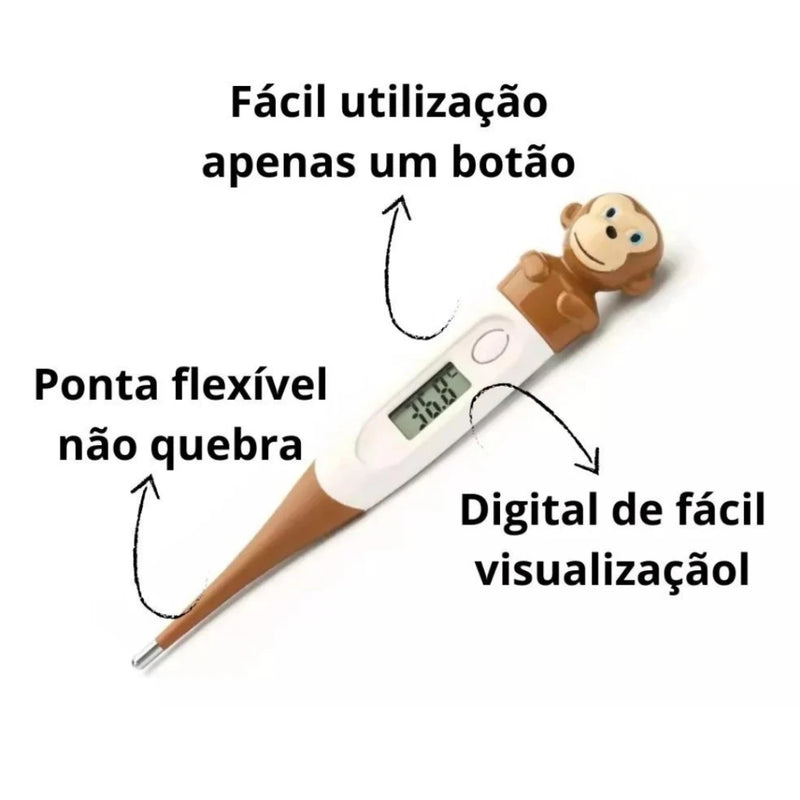 Termômetro Clinico Digital Flexível Infantil Ponta Flexível Bichinhos Divertidos Ponta Macia Th 400