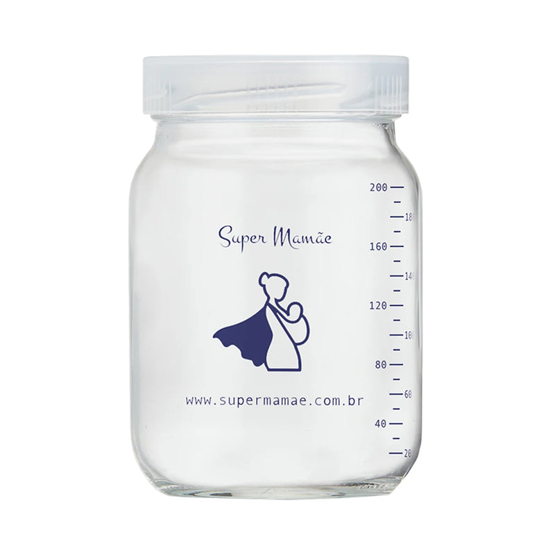 Kit Com 8 Potes De Vidro Para Guardar Leite Materno De 200ml Graduados