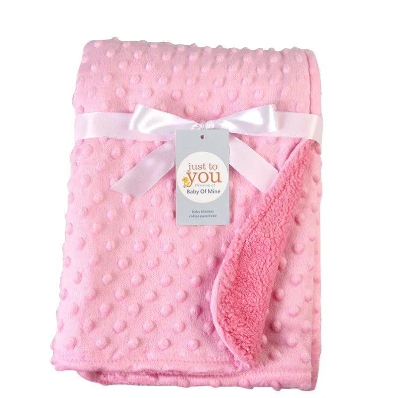 Primavera cobertor do bebê quente dupla camada swaddle envoltório recém-nascido térmico macio velo toalha de banho carrinho de bebê cobertor saco de dormir 76*102