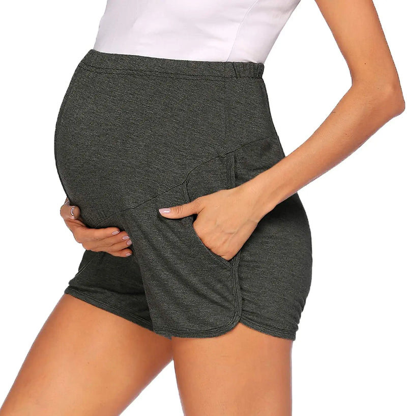 Verão estiramento lounge maternidade shorts casuais cintura ajustável gravidez atlético wear roupas grávidas shorts das mulheres grávidas