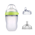 100% silicone bebê garrafa verde 250ml 8oz rosa 150ml 5oz bebê leite mamadeira para o bebê