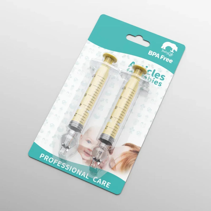 Seringa para aspirador nasal de bebê, tubo de agulha, limpador de nariz de bebê, rinite, lavadora nasal, irrigador, lavagem de nariz de bebê para crianças, 2 peças