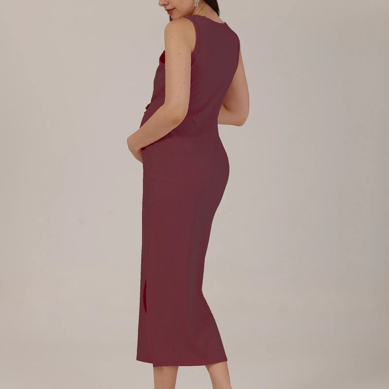 Sexy verão tanque feminino vestido de maternidade 2025 moda sem mangas bodycon vestidos longos mulheres roupas grávidas plus size femme robe