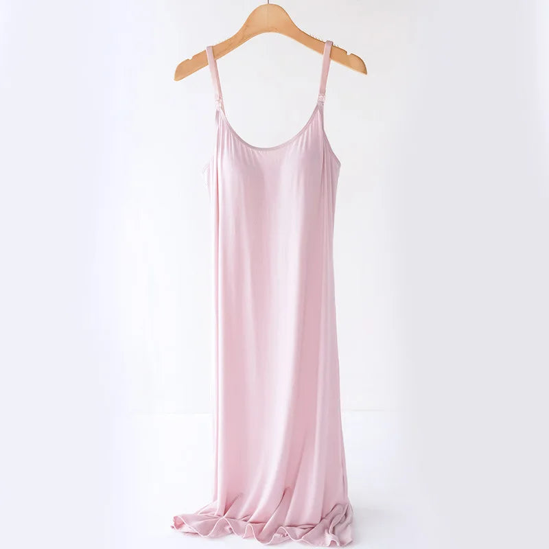 Verão feminino sexy estilingue sem costas vestido grávida roupas de amamentação mulheres grávidas sem mangas pijamas camisola