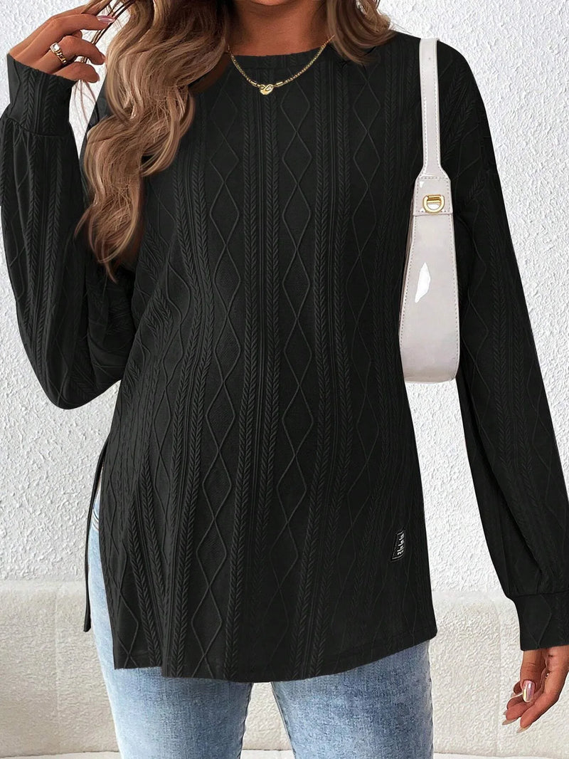 Mulheres grávidas roupas camisetas roupas para grávidas usam em torno do pescoço manga longa monocromático lazer diário camiseta