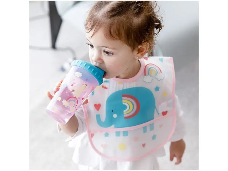Copo Infantil com Tampa 300ml Buba Antivazamento Unicórnio