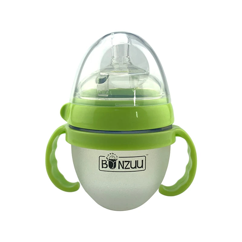 100% silicone bebê garrafa verde 250ml 8oz rosa 150ml 5oz bebê leite mamadeira para o bebê