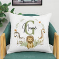 Animal com nome fronha personalizado capa de poeira quarto crianças festa selvagem decoração fronha aniversário presente das crianças