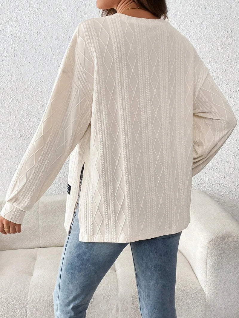 Mulheres grávidas roupas camisetas roupas para grávidas usam em torno do pescoço manga longa monocromático lazer diário camiseta