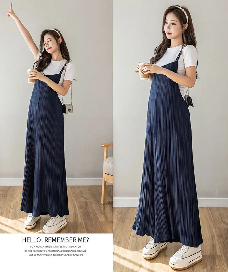 Roupas de maternidade largas para mulheres grávidas, verão novo geral, perna larga, calças de chiffon até o chão, na moda