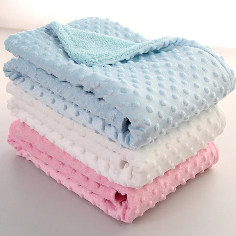 Primavera cobertor do bebê quente dupla camada swaddle envoltório recém-nascido térmico macio velo toalha de banho carrinho de bebê cobertor saco de dormir 76*102