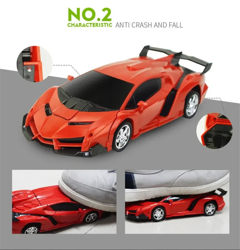 2 em 1 robôs transformer carro controle remoto