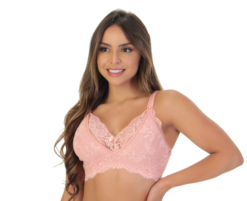 Kit Camisola e Sutiã Amamentação em Renda Conjunto Roupa Gestante Feminina