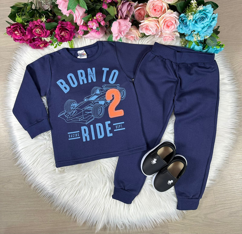 Conjunto Inverno Taita Kids Menino Carro Azul