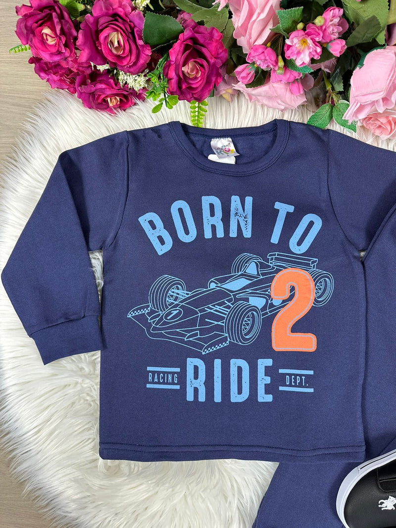 Conjunto Inverno Taita Kids Menino Carro Azul