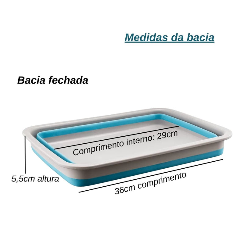 Bacia Multiuso Sanfonada 7Litros Dobrável Uso Diário Casamia (CM100153V)