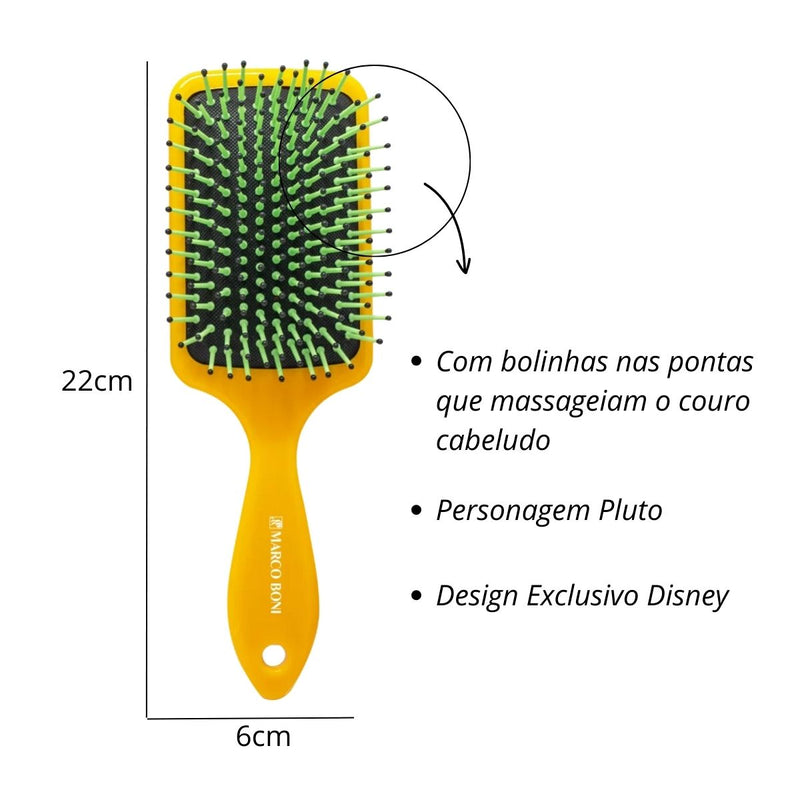 Escova De Cabelo Raquete Coleção Disney Pluto Marco Boni (MB7106V)