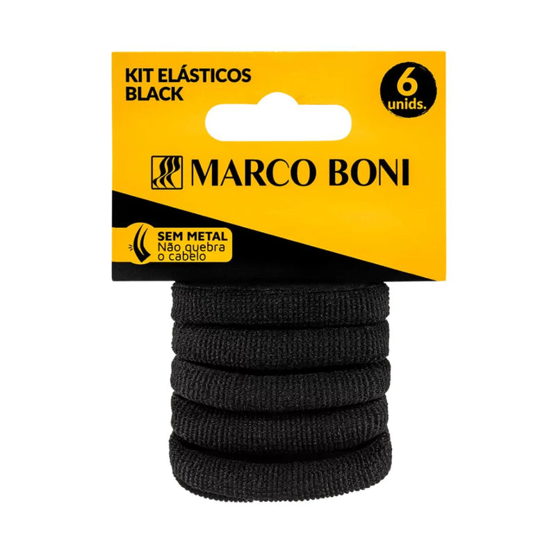 Kit Elástico De Cabelo Sem Metal Com 6 Unidades Marco Boni (MB8505V)