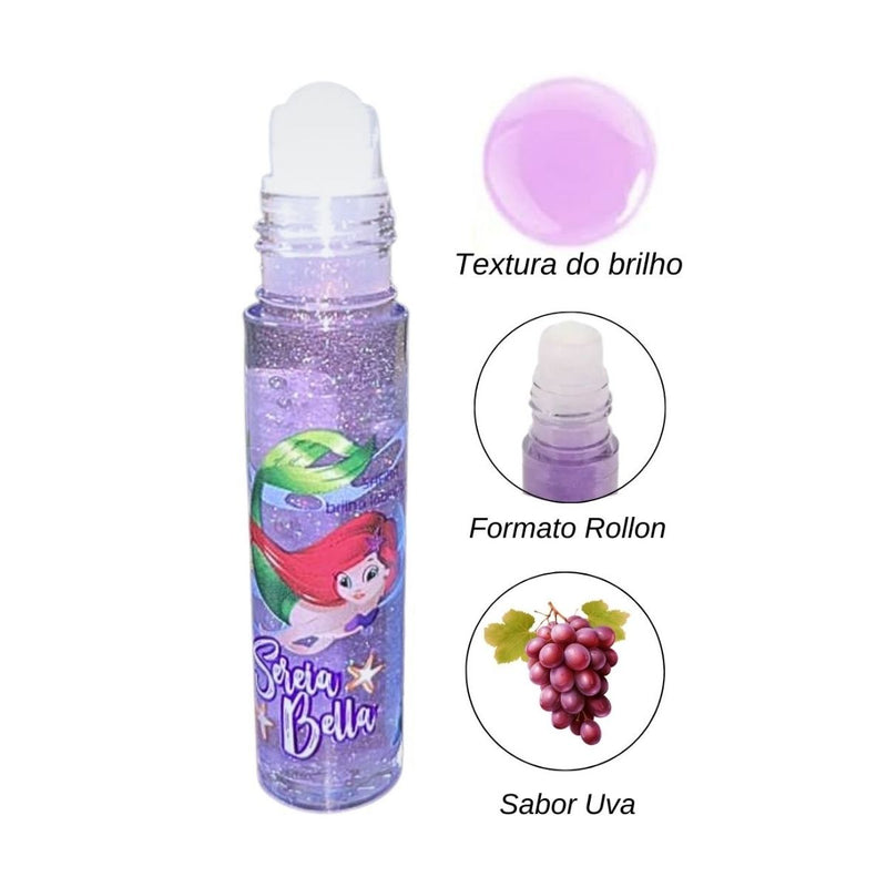 Brilho Labial Rollon Coleção Sereia Bella Sabor Uva Safira (SA7291V)