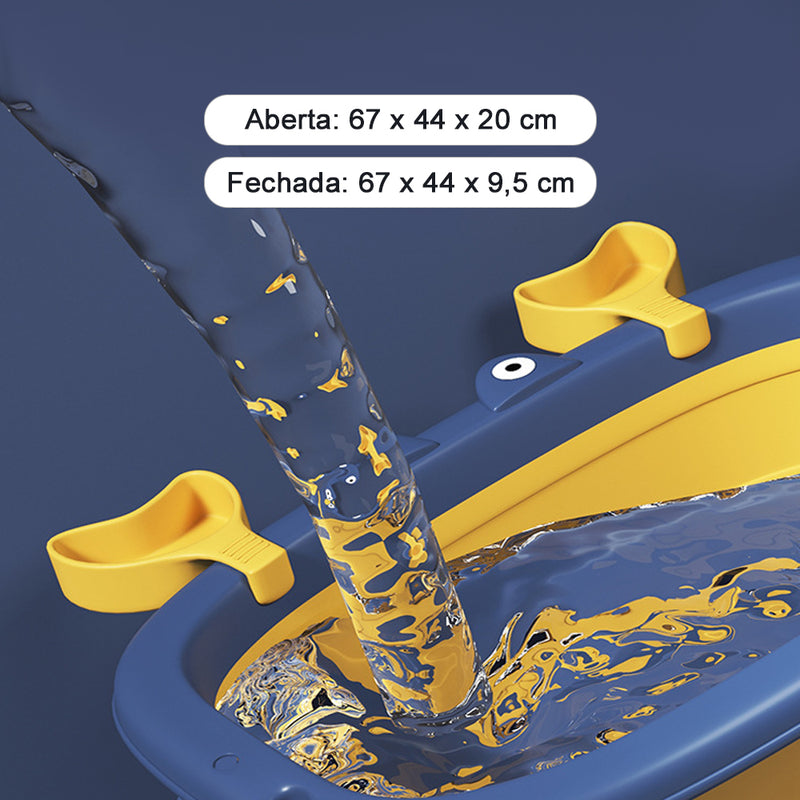 Banheira para Bebê Infantil Retrátil Dobrável Modelo Caranguejo Feliz - 0 a 2