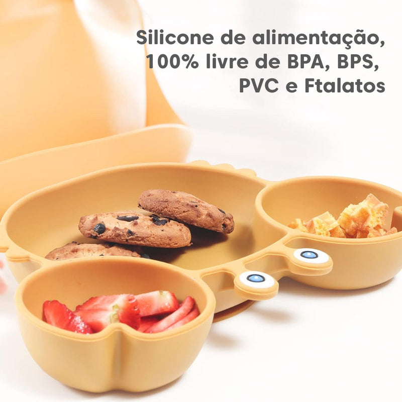 Kit de Alimentação para Bebês de Silicone 6 Peças Caranguejinho Divertido