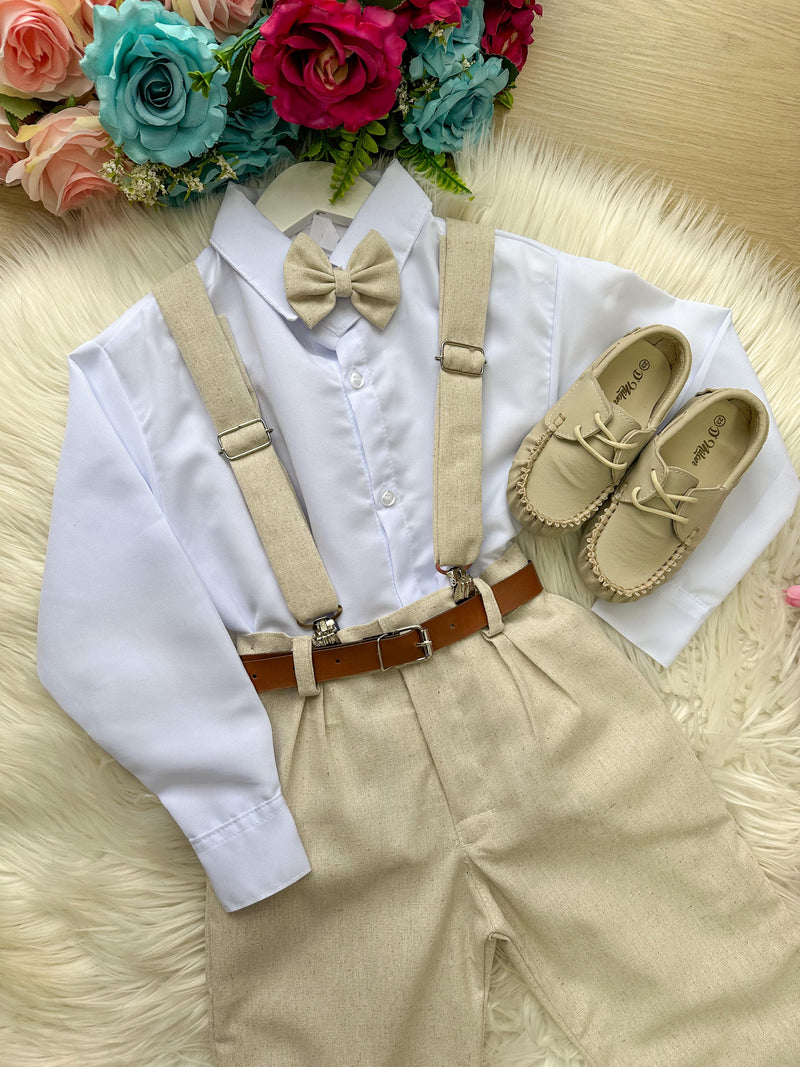 Conjunto Miss Cherry Meninos Social Linho Vitor Tamanho:16 (CJTMSCMSSCHRSCL5T16)