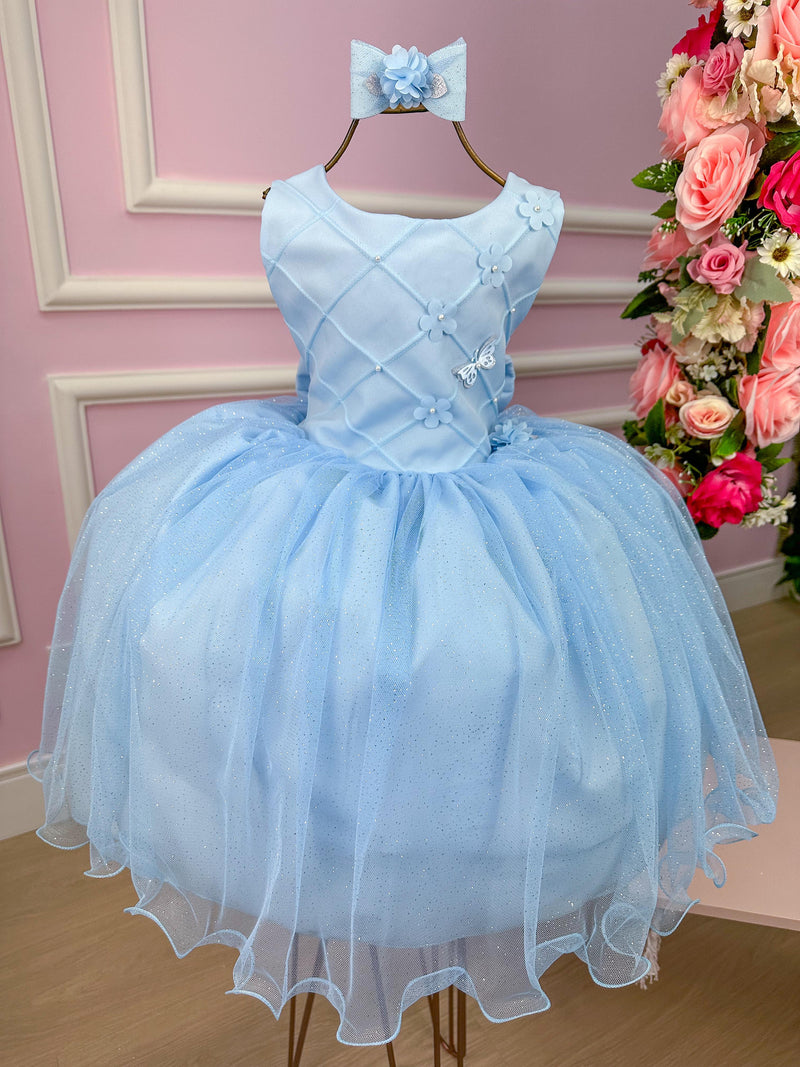 Vestido Princesa Belli Azul Bebe Jardim Encantado (VESTBLLIJRDENCAZLBB)