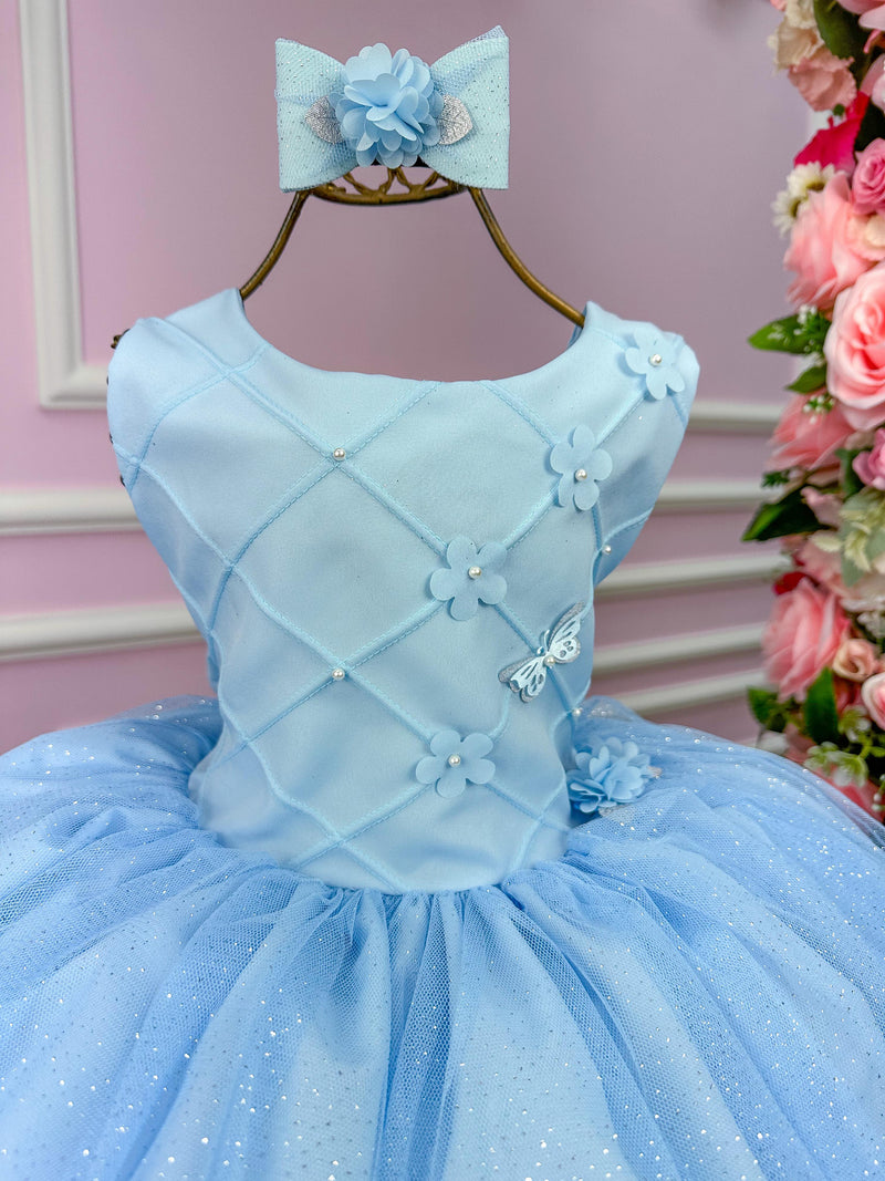 Vestido Princesa Belli Azul Bebe Jardim Encantado (VESTBLLIJRDENCAZLBB)