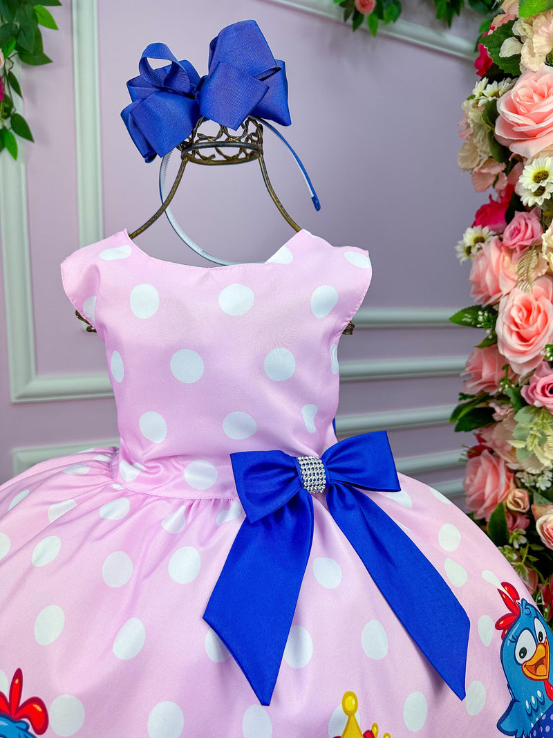 Vestido Tematicos Luxo Galinha Pintadinha Rosa e Azul (VESTGALNRSAZL)