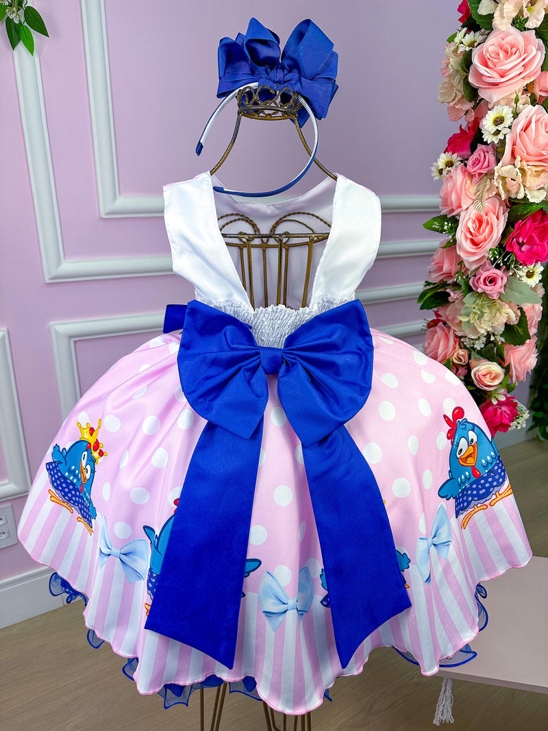 Vestido Tematicos Luxo Galinha Pintadinha Rosa e Azul (VESTGALNRSAZL)