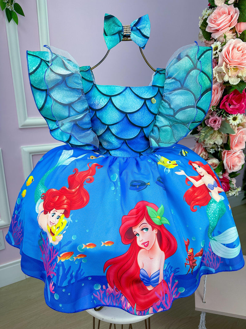 Vestido Temáticos Kids Ariel - A Pequena Sereia (VESTTMCKDSARIEAPQNSRA2)