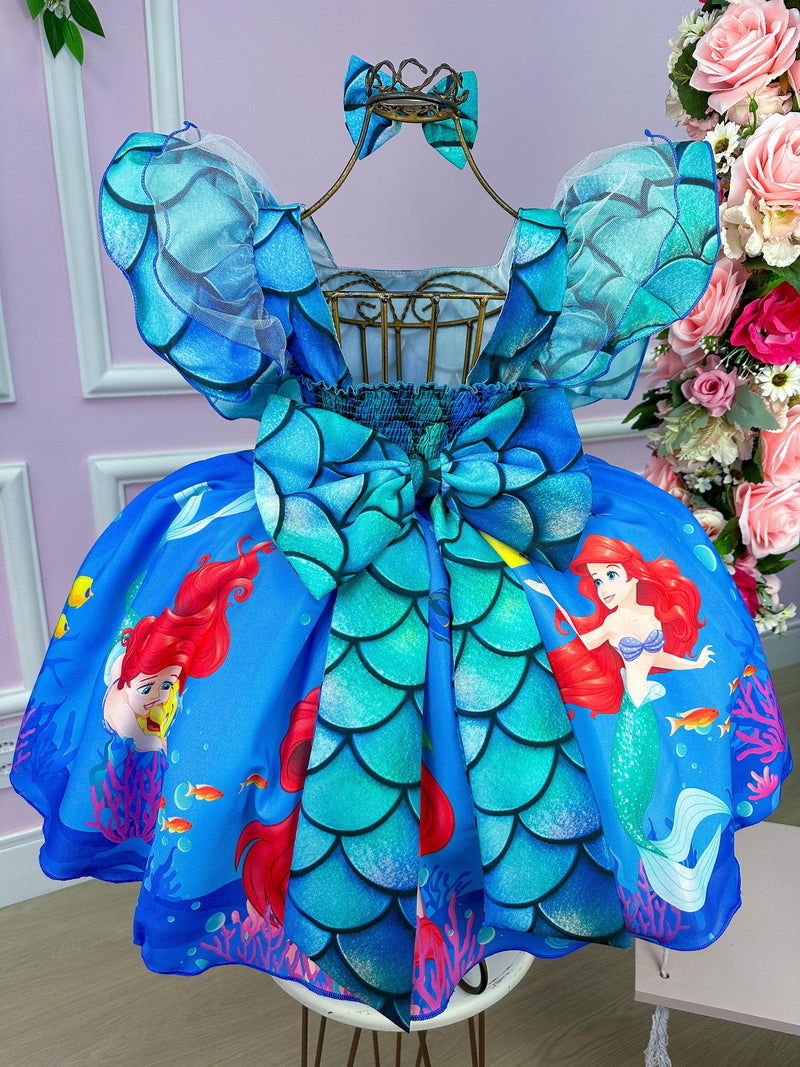 Vestido Temáticos Kids Ariel - A Pequena Sereia (VESTTMCKDSARIEAPQNSRA2)