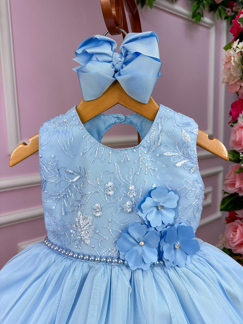 Vestido Vila Lele Jardim Encantado Flora Azul Bebe (VESTVLLLJRDENCTFLRAZLBB)