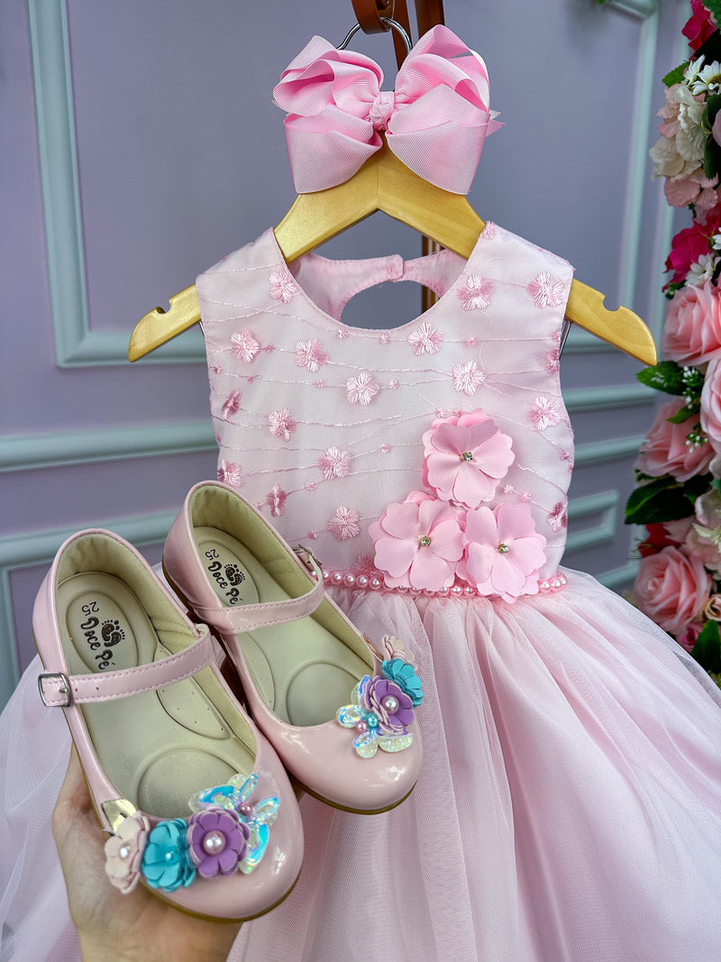 Vestido Vila Lele Jardim Encantado Flora Rosa Bebe (VESTVLLLJRDENCFLRRSBB)