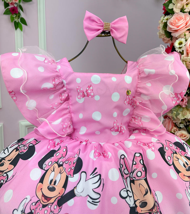 Vestido Temáticos Kids Minnie/Minie Rosa (VESTTMTBYRSA)