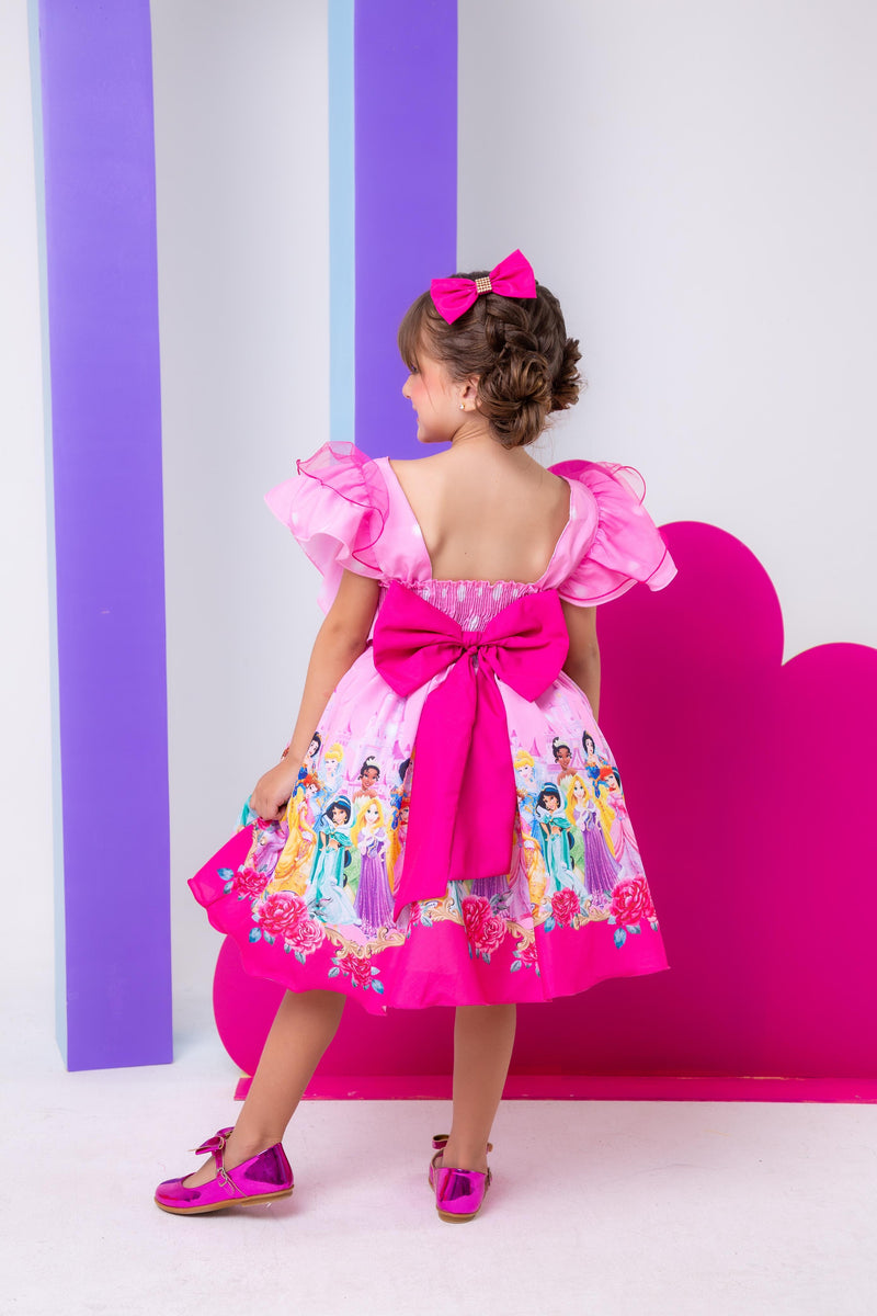 Vestido Temáticos Kids Princesas Disney Rosa (VESTTMCKDSPRNCDNSRS)