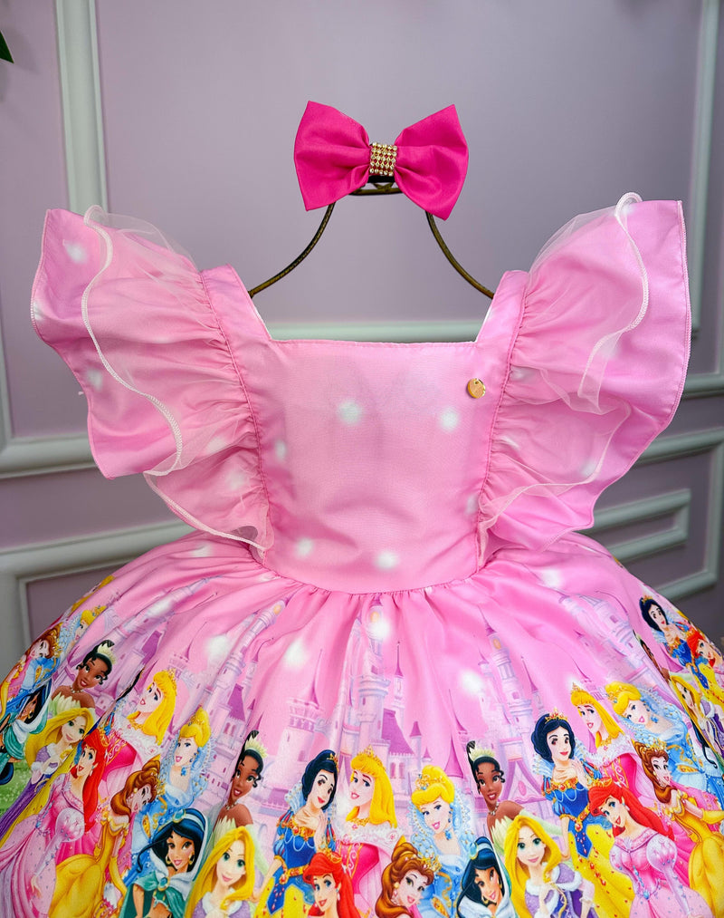 Vestido Temáticos Kids Princesas Disney Rosa (VESTTMCKDSPRNCDNSRS)