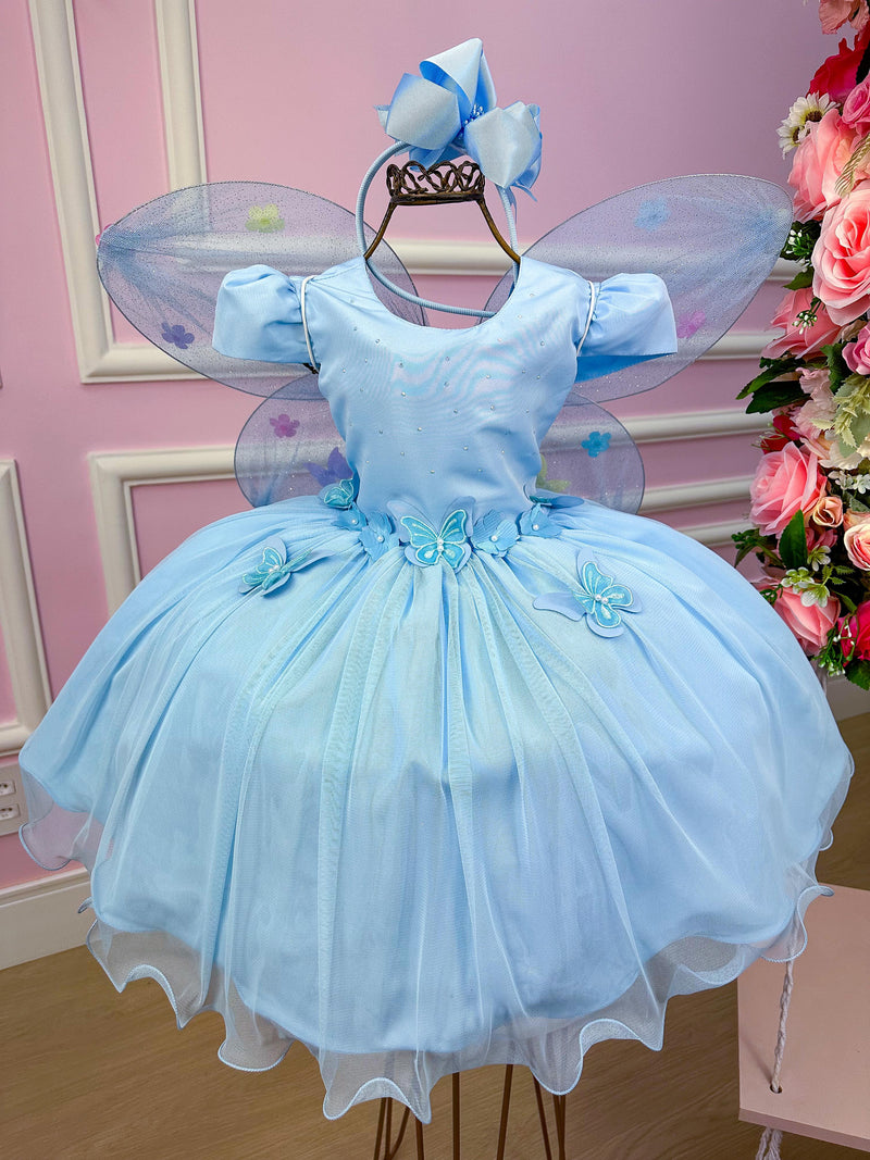 Vestido Vila Lele Jardim das Borboletas Eliana Azul Bebe (VESLELIAZLBB)