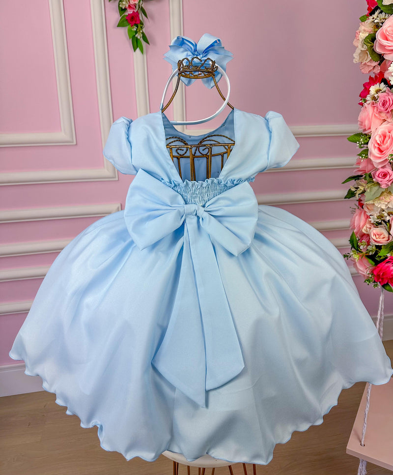 Vestido Ysa Kids Azul Bebe Peito Perolas (VESTYSAKDSAZLBBPTPRLS)