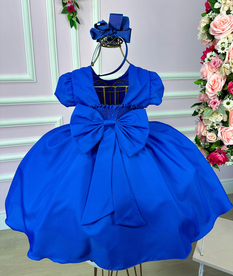 Vestido Ysa Kids Azul Royal Peito Perolas (VESTYSAKDSAZLRYALPTPRL)