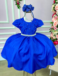 Vestido Ysa Kids Azul Royal Peito Perolas (VESTYSAKDSAZLRYALPTPRL)